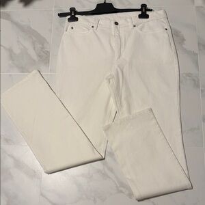 Escada Women's High Rise Jeans - White/ Swarovski